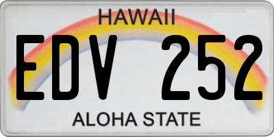 HI license plate EDV252
