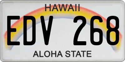 HI license plate EDV268