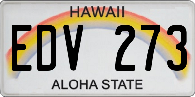 HI license plate EDV273