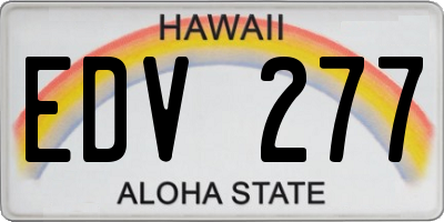HI license plate EDV277