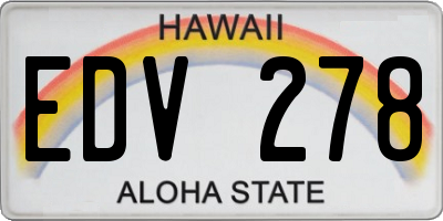 HI license plate EDV278