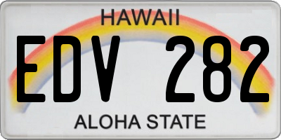 HI license plate EDV282