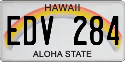 HI license plate EDV284