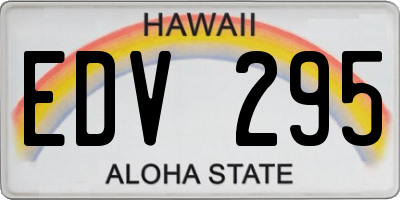 HI license plate EDV295