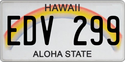 HI license plate EDV299
