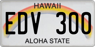 HI license plate EDV300