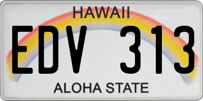 HI license plate EDV313