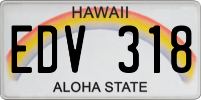 HI license plate EDV318