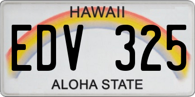 HI license plate EDV325