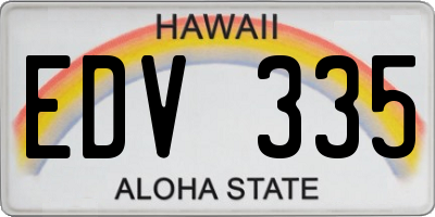 HI license plate EDV335