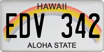 HI license plate EDV342