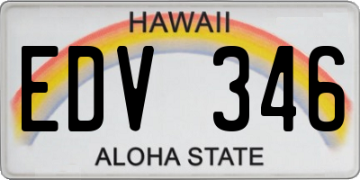 HI license plate EDV346