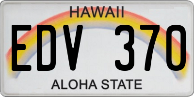 HI license plate EDV370