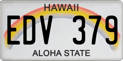 HI license plate EDV379