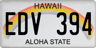 HI license plate EDV394