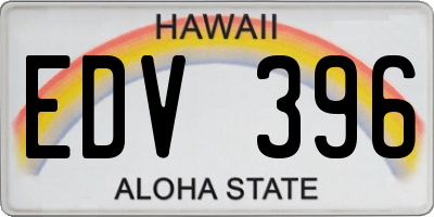 HI license plate EDV396