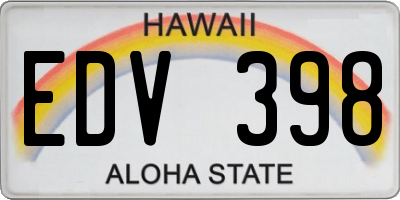 HI license plate EDV398