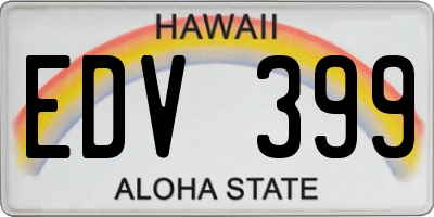 HI license plate EDV399