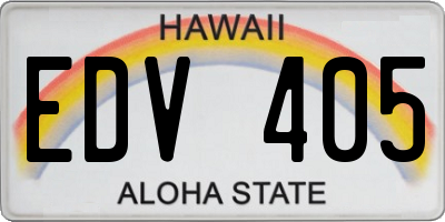HI license plate EDV405
