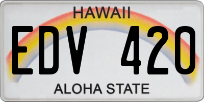 HI license plate EDV420