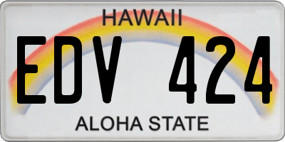 HI license plate EDV424