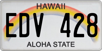 HI license plate EDV428