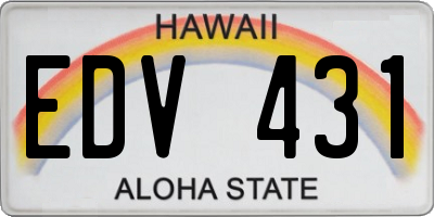 HI license plate EDV431