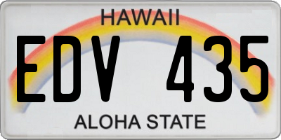 HI license plate EDV435