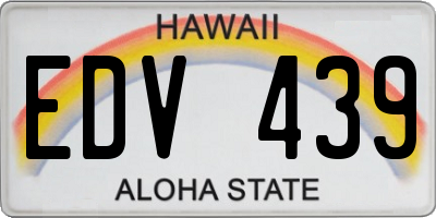 HI license plate EDV439