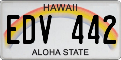 HI license plate EDV442
