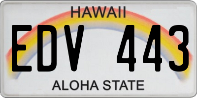 HI license plate EDV443