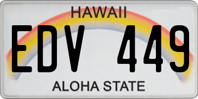 HI license plate EDV449
