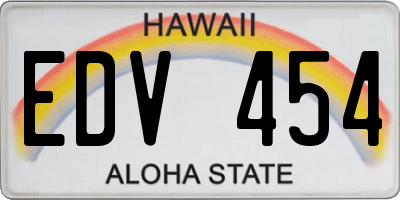 HI license plate EDV454