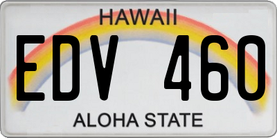 HI license plate EDV460
