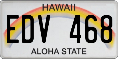 HI license plate EDV468