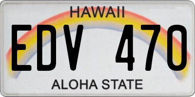 HI license plate EDV470