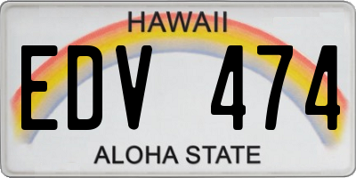 HI license plate EDV474