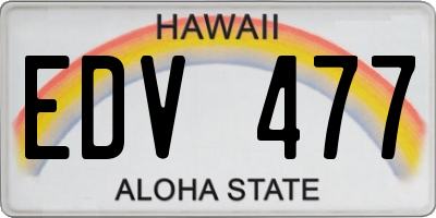 HI license plate EDV477