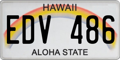 HI license plate EDV486