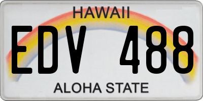 HI license plate EDV488