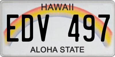 HI license plate EDV497