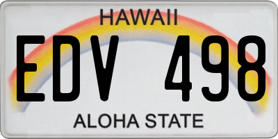 HI license plate EDV498