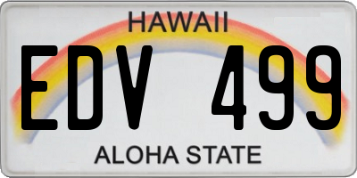 HI license plate EDV499