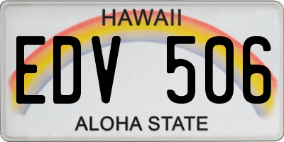 HI license plate EDV506