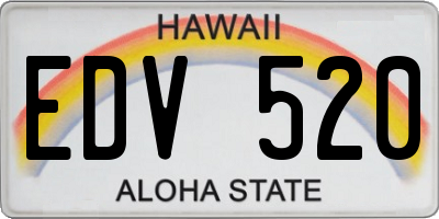HI license plate EDV520