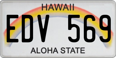 HI license plate EDV569