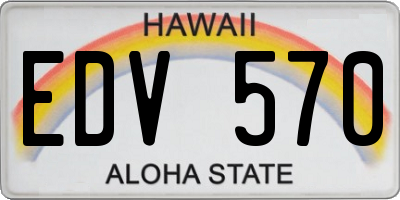 HI license plate EDV570