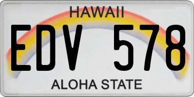 HI license plate EDV578