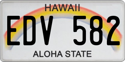 HI license plate EDV582