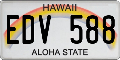 HI license plate EDV588